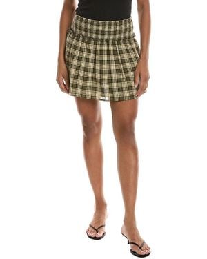 Madewell Smocked Waist Tiered Mini Skirt - Green