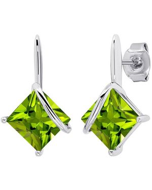 MaxColor 2.90 Ct. Tw. Peridot Drop Earrings - Green