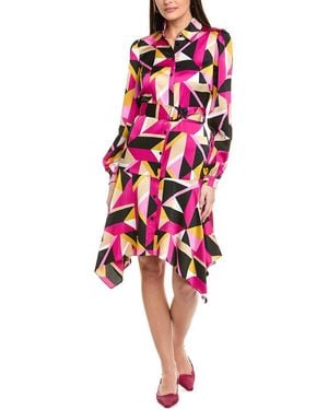 KARL LAGERFELD Geo Print Shirtdress - Red