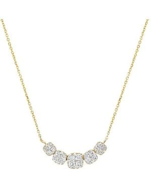 H.J. Namdar 14K 1.15 Ct. Tw. Diamond Cluster Necklace - Metallic