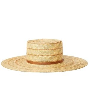 BTB Los Angeles Piper Stripe Straw Hat - Natural