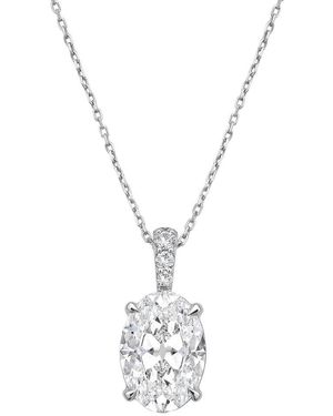 Diana M. Jewels Diana M. 14K 6.00 Ct. Tw. Lab-Grown Diamond Pendant Necklace - Metallic