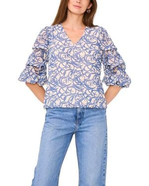 Vince Camuto Lantern Sleeve Blouse - Blue