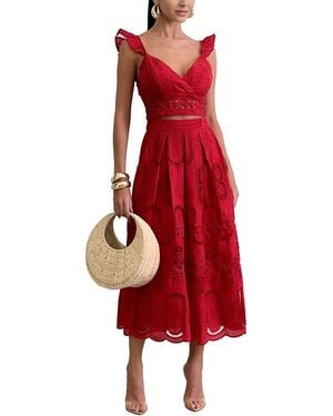 MIRA RICHI 2Pc Top & Skirt Set - Red