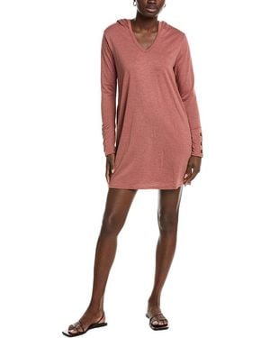 Marion Button Detail Tunic Dress - Red