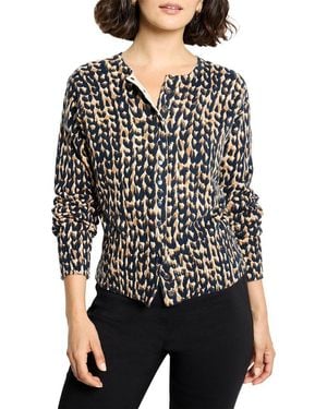 NIC+ZOE Stitch Print Snap It Up Cardigan - Black