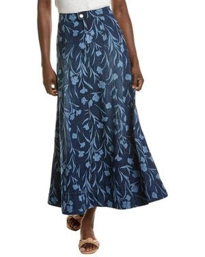 1.STATE Seamed Maxi Denim Skirt - Blue