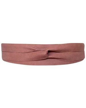 Ada Midi Wrap Leather Belt - Pink
