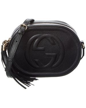Gucci Logo Leather Camera Bag - Black