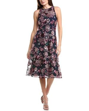 Adrianna Papell Sequin Tulle A-Line Dress - Purple
