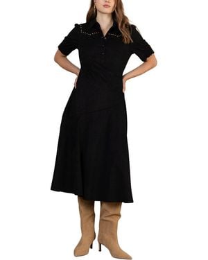 Hale Bob Kaisley Short Sleeve Midi Dress - Black