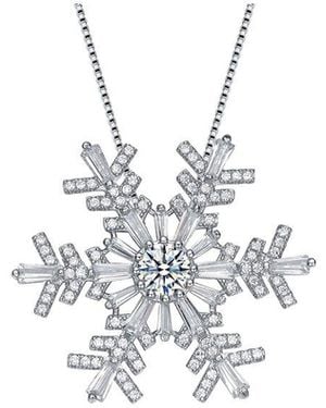 Genevive Jewelry Silver Cz Christmas Pendant - White