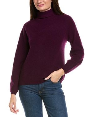 Kier + J Kier + J Ribbed Turtleneck Wool & Cashmere-Blend Jumper - Purple