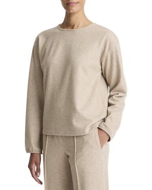 Vince Elevated Lounge Crewneck Wool-Blend Jumper - Natural