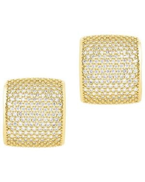 Sterling Forever 14K Plated Cz Versa Statement Hoop Earrings - Metallic