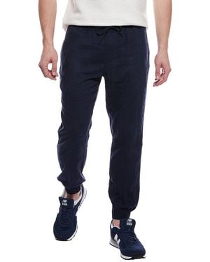 Tahari Drawstring Linen-Blend Jogger Pant - Blue