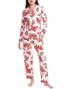 Carole Hochman 2Pc Pyjama Pant & Top Set - Red