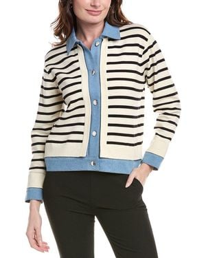 Nanette Lepore Denim Trim Shirt - White