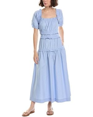 Gretchen Scott Ruffle Up Midi Dress - Blue