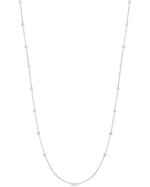Suzy Levian 14K Rose 1.00 Ct. Tw. Diamond Station Necklace - White