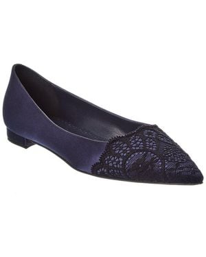Manolo Blahnik Plankutus Satin Flat - Blue