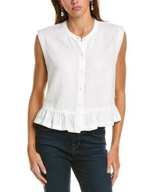 Splendid Alice Button-Down Linen-Blend Tank - White