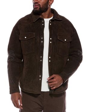 Palm Angels Suede Jacket - Black