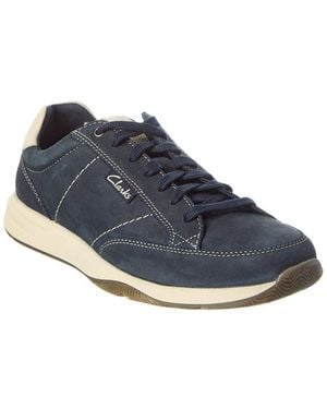 Clarks Townview Leather Trainer - Blue