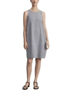 Lafayette 148 New York Racerback Sleeveless Linen Dress - Gray