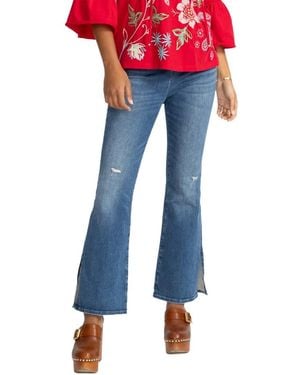 Johnny Was The Side Slit Pull-On Kick Flare Jean - Blue