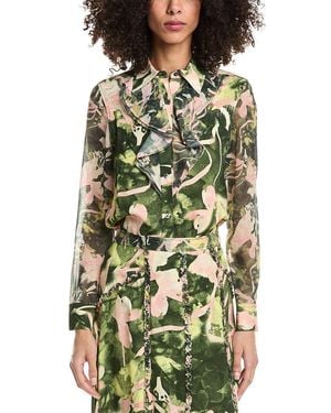 3.1 Phillip Lim Floating Iris Ruffle Shirt - Green