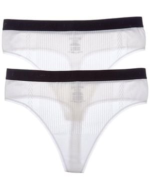 Yummie Eden Ribbed Thong - White