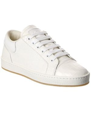 Giuseppe Zanotti Gz/City Croc-Embossed Leather Sneaker - White