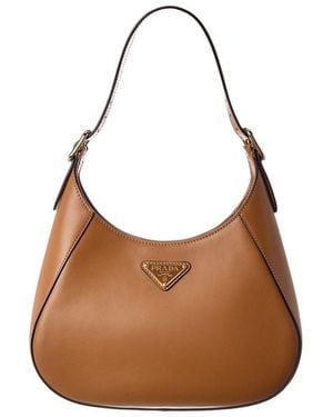 Prada Leather Hobo Bag - Brown