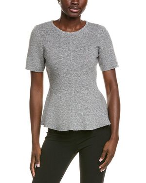 Endless Rose Peplum Wool-Blend Jumper - Grey