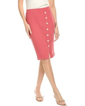 Chaser Brand Button-Down Pencil Skirt - Red