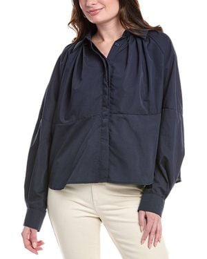 Avantlook Pleated Neck Top - Blue