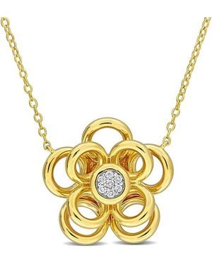 Rina Limor Plated 0.06 Ct. Tw. Diamond Pendant - Metallic