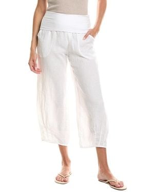 XCVI Vasco Linen Crop Pant - White