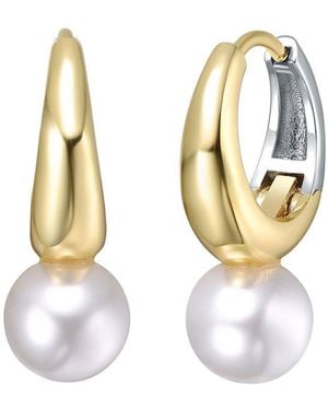 Rachel Glauber Plated 10.4Mm Pearl Stud Earrings - Metallic