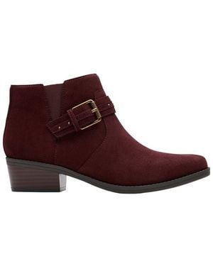 Clarks Collection Merlot Suede Boot - Purple
