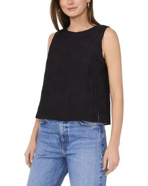 Vince Camuto Sleeveless Crewneck Blouse Crop - Black