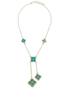 Juvell Plated Lab-Grown Clover Necklace - Metallic