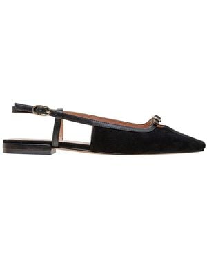 Linea Paolo Cassidy-L Leather Slingback Flat - Black