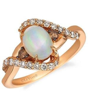 Le Vian Neopolitan Opal 14K Rose 0.99 Ct. Tw. Diamond & Opal Ring - White