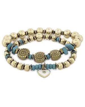 Ebru Jewelry One Of A Kind Plated Beaded Bracelet - Metallic