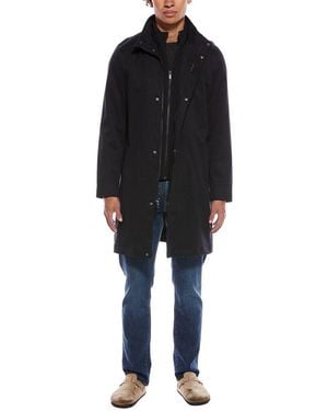 Tahari Funnel Neck Trench Coat - Black