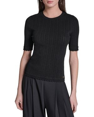 Halston Pointelle Jumper - Black