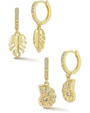 Sphera Milano Plated Cz Earrings - Metallic