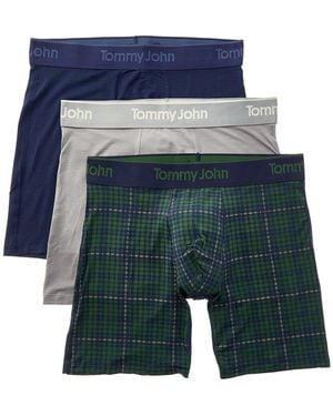 Tommy John Set Of 3 Second Skin 6In Boxer Brief - Blue